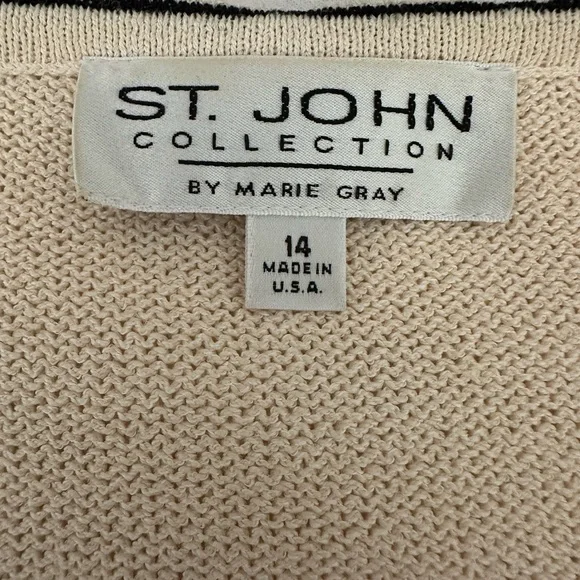 St John Knit Elegant Cream Jacket with Black Trim - Picture 7 of 7